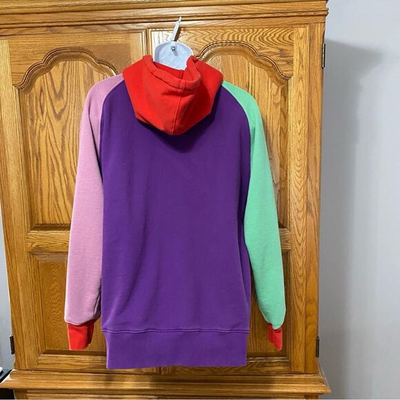 TEDDY FRESH Sweatshirt Mens Large Hoodie Color Block Hooded Pockets Multicolor - Picture 3 of 16